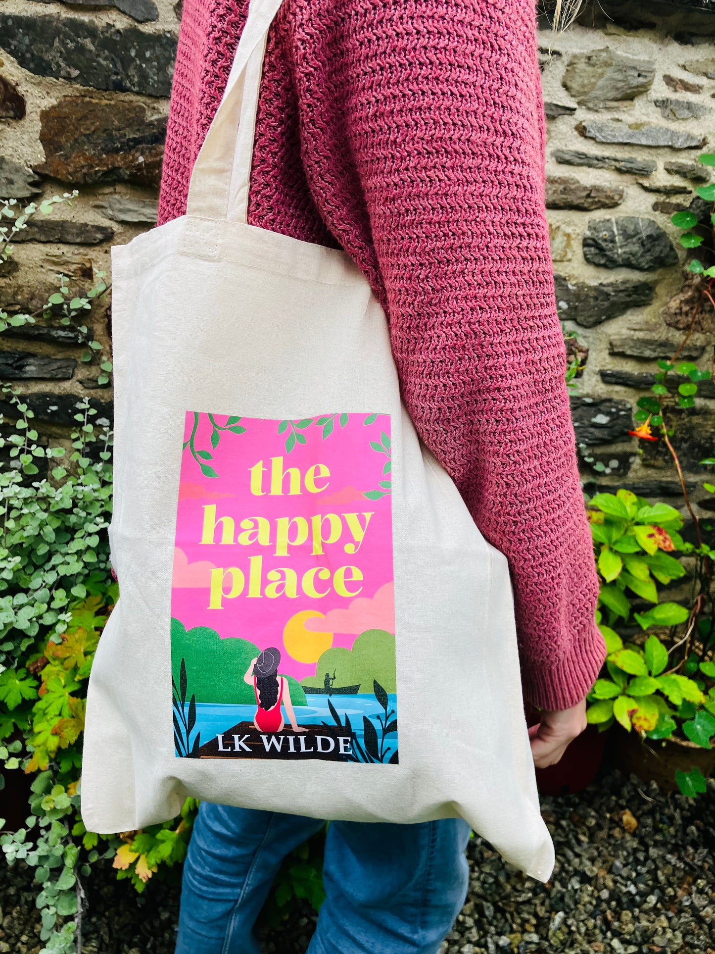 'The Happy Place' cotton tote bag