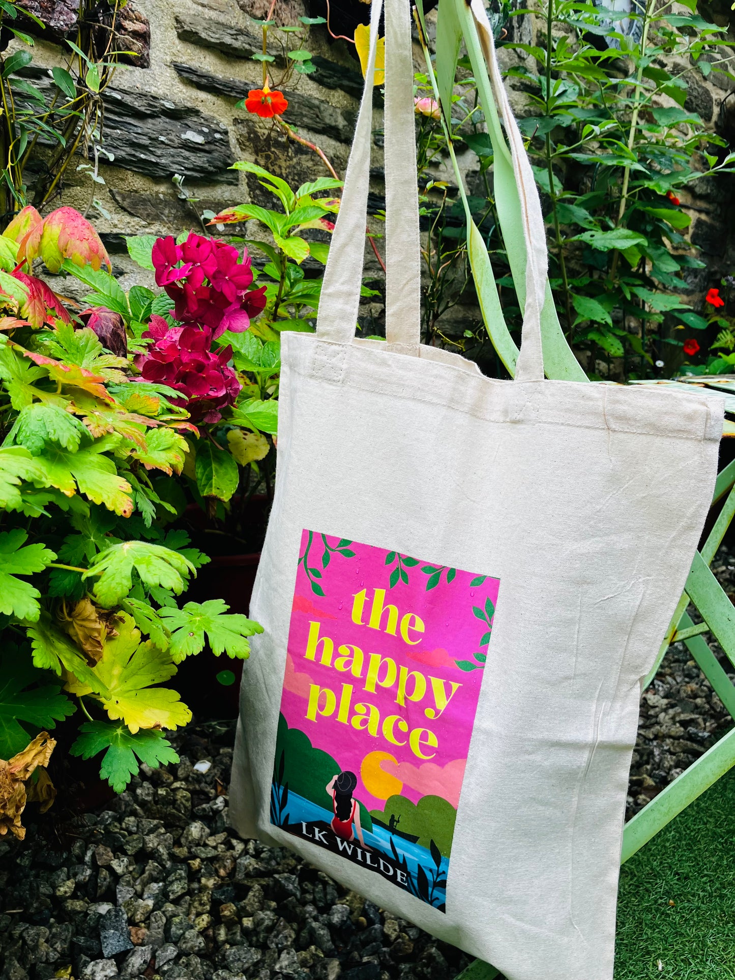 'The Happy Place' cotton tote bag