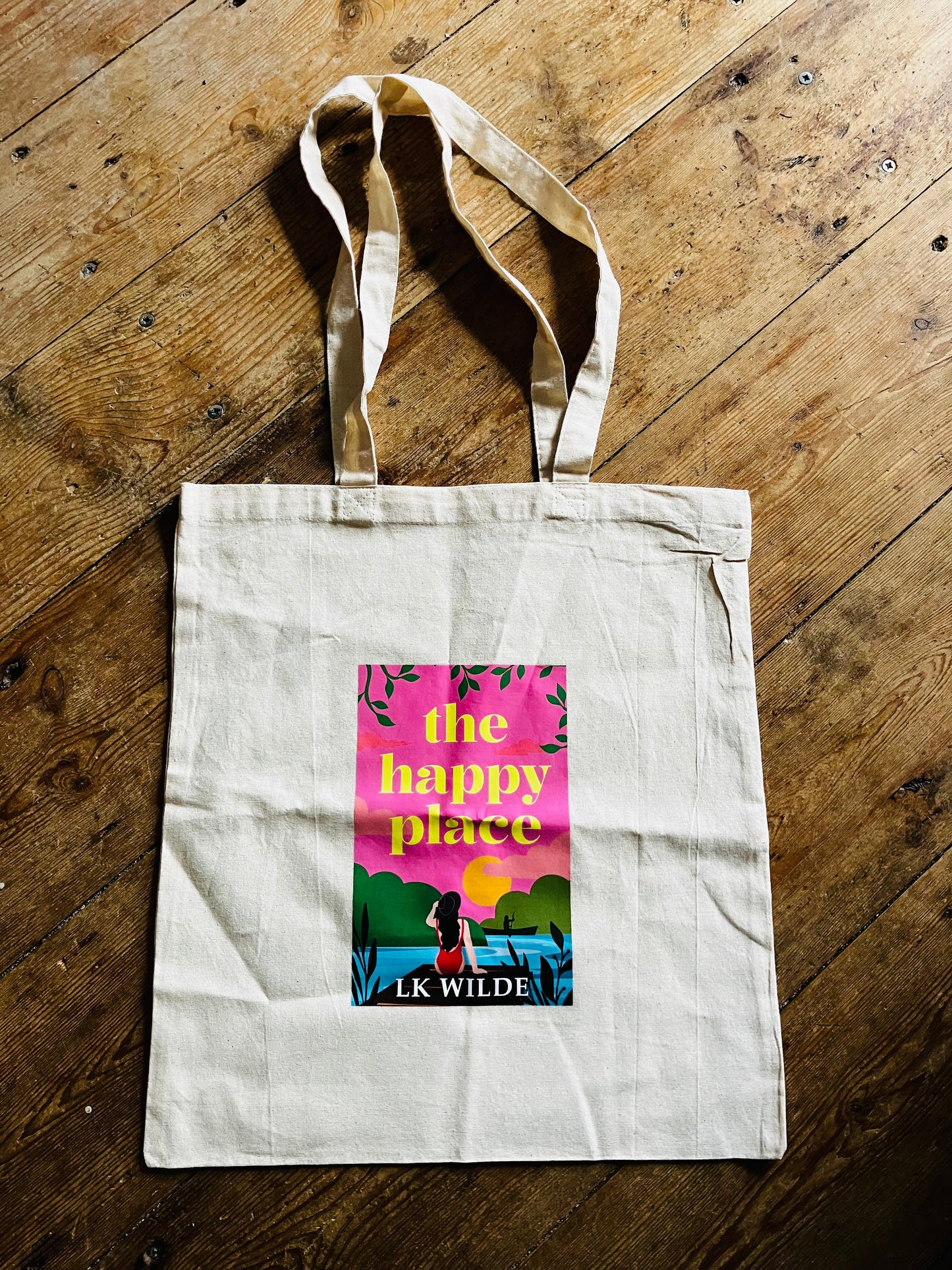 'The Happy Place' cotton tote bag